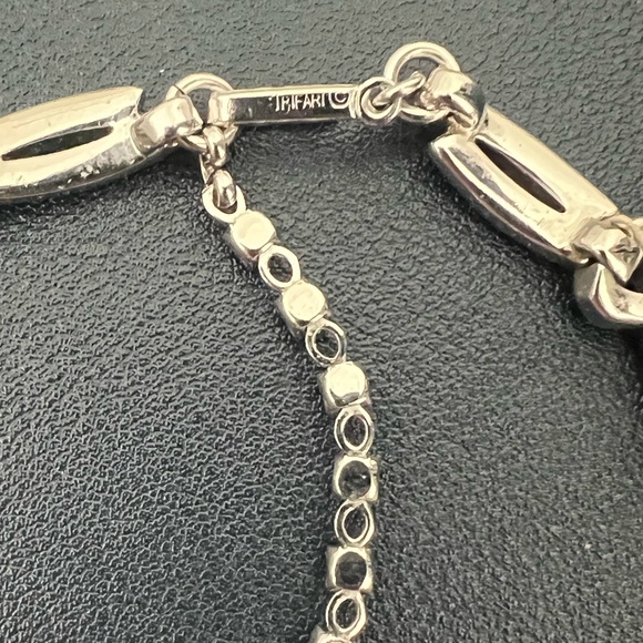 VTG Trifari vintage bow with rhinestones silver tone necklace - Picture 2 of 4